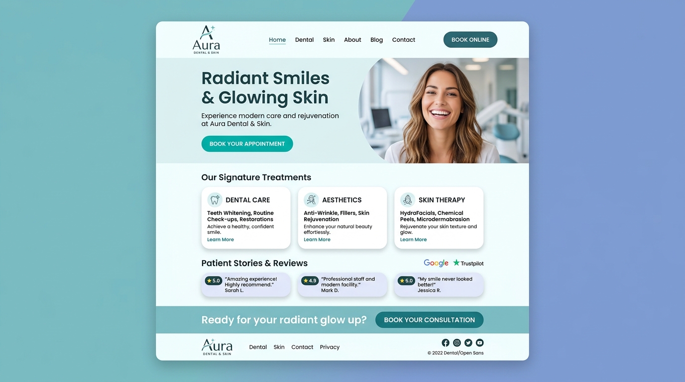 Aura Dental Website Mockup